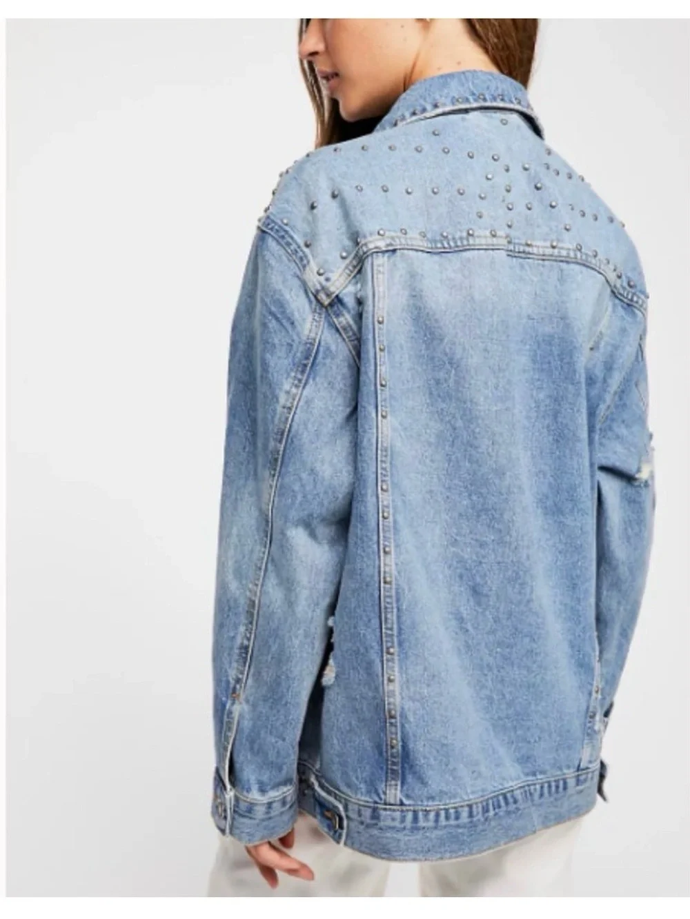 Free People studded denim trucker jacket - Picture 5 of 5